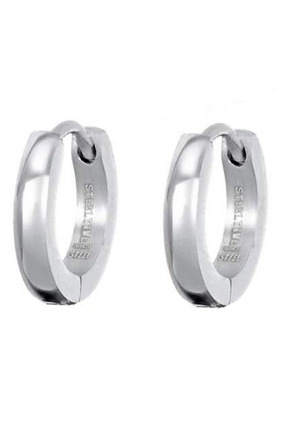 Brook & York Stainless Steel Hoop Earrings In Silver