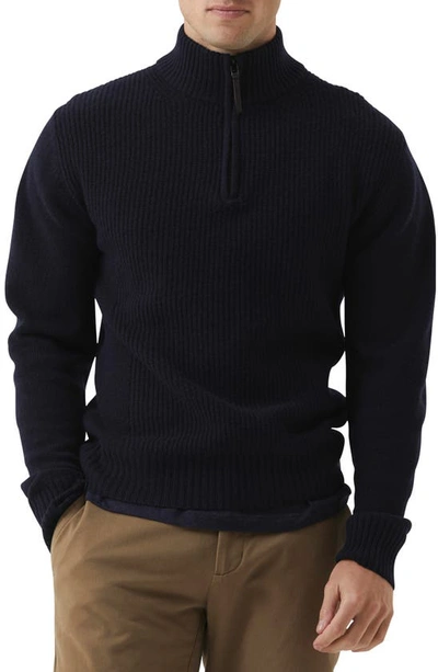 Rodd & Gunn Charlestown Quarter Zip Sweater In Midnight