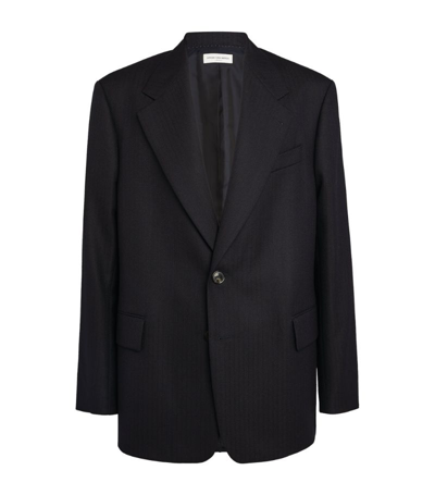 Dries Van Noten Oversized Tailored Jacket In Navy