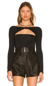 Ser.o.ya Artemis Long-sleeve Cutout Top In Black