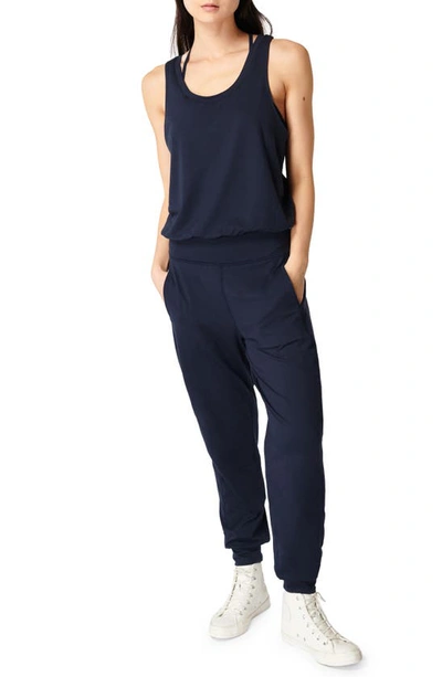 Sweaty Betty Garaudasana Sleeveless Jumpsuit In Navy Blue