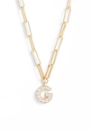Nadri Pavé Initial Pendant Necklace In Gold - G