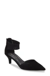 Pelle Moda Cam Pointy Toe Ankle Strap Pump In Black