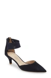 Pelle Moda Cam Pointy Toe Ankle Strap Pump In Midnight