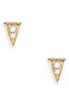 Dana Rebecca Designs Emily Sarah Sharp Diamond Triangle Stud Earrings In Yellow Gold