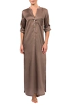 Everyday Ritual Tracey Cotton Caftan In Chocolate