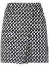 Off-white Abstract-printed Wrap Mini Skirt In White