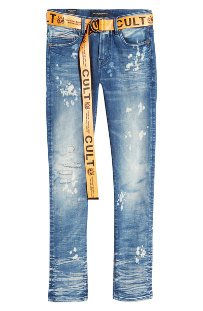 Cult Of Individuality Distressed Super Skinny Jeans In Dune