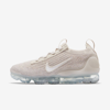 Nike Air Vapormax 2021 Flyknit Sneakers In Oatmeal,phantom,metallic Silver,white