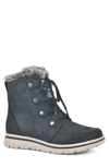 Cliffs By White Mountain Faux Fur Lined Lace-up Boot In Black/ Fabric