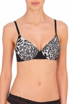 Natori Bliss Perfection Contour Underwire Soft Stretch Padded T-shirt Everyday Bra (32c) Women's In Black Luxe Leopard Print