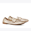 Tory Burch Metallic Medallion Ballet Loafers In Spark Gold