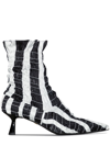 Amy Crookes Marthe 60mm Shirred Boots In Schwarz
