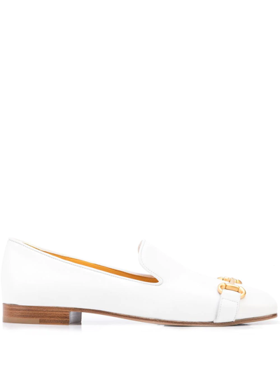 Madison.maison Square-toe Horsebit Loafers In Weiss