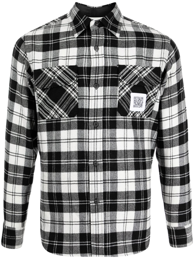 Fumito Ganryu Pleated Flannel Shirt Jacket In Black