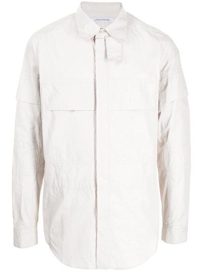 Julius Concealed-front Fastening Shirt In Weiss