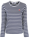 Comme Des Garçons Play Long Sleeved T-shirt In Multicolor