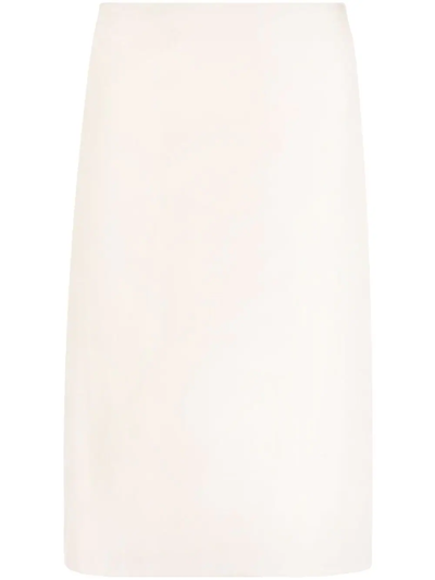 Lemaire Cotton Poplin Wrap Skirt In Beige