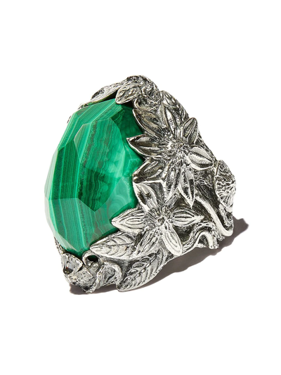 Lyly Erlandsson The Winter Malachite-embellished Ring In Lyly Erlandsson The Winter Malachite-embellished Ring In