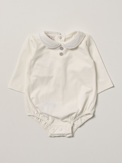 Paz Rodriguez Babies' Peter Pan Collar Bodysuit (1-24 Months) In Yellow Cream