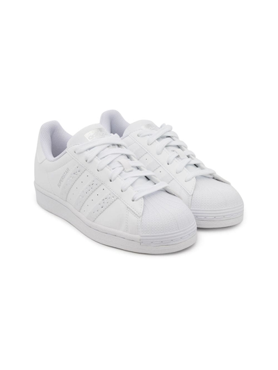 Adidas Originals Kids' Superstar J Low-top Sneakers In White