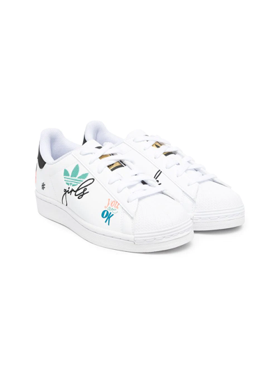 Adidas Originals Kids' Superstar Pure J Low-top Trainers In White