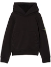 Stone Island Compass-logo Cotton Hoodie In Black