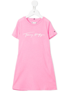 Tommy Hilfiger Junior Logo-print T-shirt Dress In Pink