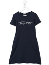 Tommy Hilfiger Junior Logo-print T-shirt Dress In Blue