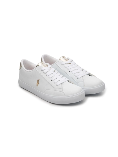 Polo Ralph Lauren Kids' Logo-embroidered Low-top Leather Trainers In White