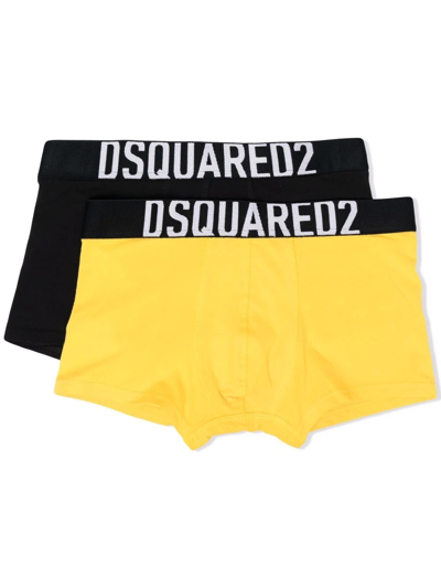 Dsquared2 Kids' Logo-waistband Boxer Pack In Black