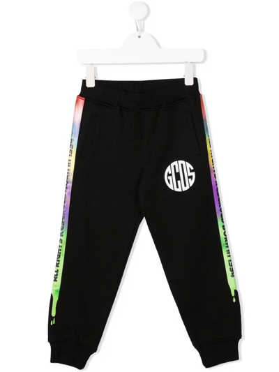 Gcds Kids' Logo Tape Track Trousers In Black