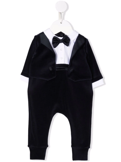 Aletta Tuxedo Design Babygrow In Blue