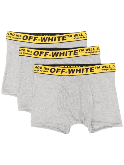 Off-white Off White Classic Industrial Tri Pack Boxer Shorts In 0918 Grey Yellow