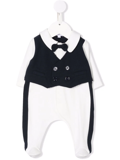 Aletta Tuxedo Design Babygrow In White