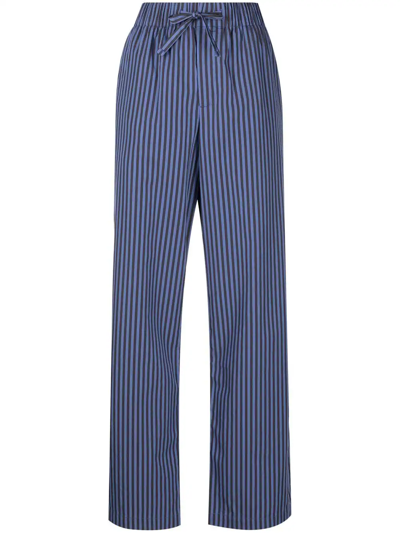 Tekla Verneuil Stripe-pattern Pyjama Trousers In Blue