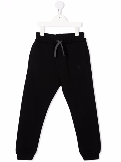 Paolo Pecora Kids' Logo-embroidered Track Trousers In Black