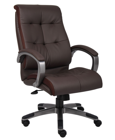 Boss Office Products Double Plush High Back Executive Chair In Brown