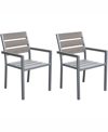 CORLIVING DISTRIBUTION GALLANT SUN BLEACHED OUTDOOR DINING CHAIRS, SET OF 2