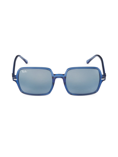 Ray Ban Rb1973 53mm Square Sunglasses In Trans Blue