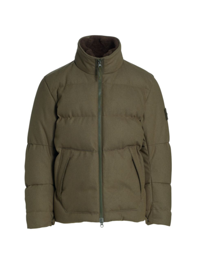 Stone Island Mockneck Puffer Jacket In Military Green