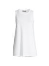 Eileen Fisher Crewneck Long Stretch Jersey Shell In White