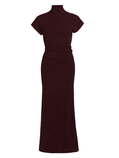 Proenza Schouler Wool Knit Twisted Maxi Dress In Burgundy | ModeSens