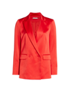 Alice And Olivia Justin Single-breasted Combination Blazer In Perfect Ruby