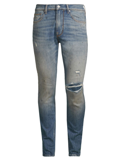 Hudson Zack Distressed Ripped Knee Stretch Skinny Jeans In Gallery