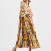 La Doublej Jennifer Jane Holi Floral-print Tiered Poplin Midi Dress In Holi