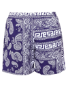 Aries Purple Bandana Print Bermuda Shorts In Purple