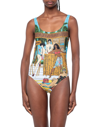 MOSCHINO MOSCHINO WOMAN ONE-PIECE SWIMSUIT AZURE SIZE 8 POLYESTER, ELASTANE,47289714OH 2