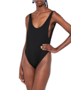 Reina Olga Velvet-effect Scoop-neck Swimsuit In Black
