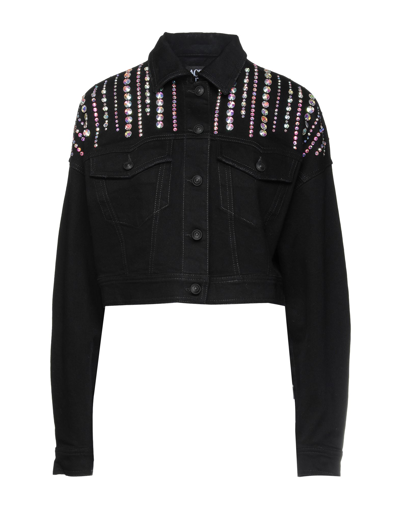 Versace Jeans Couture Denim Outerwear In Black